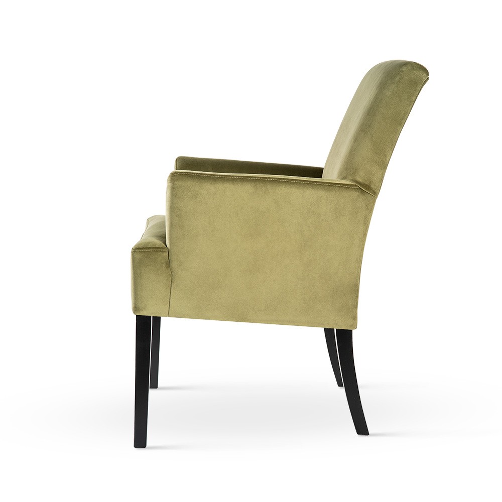 Fotel GALA z podłokietnikami na drewnianych nogach