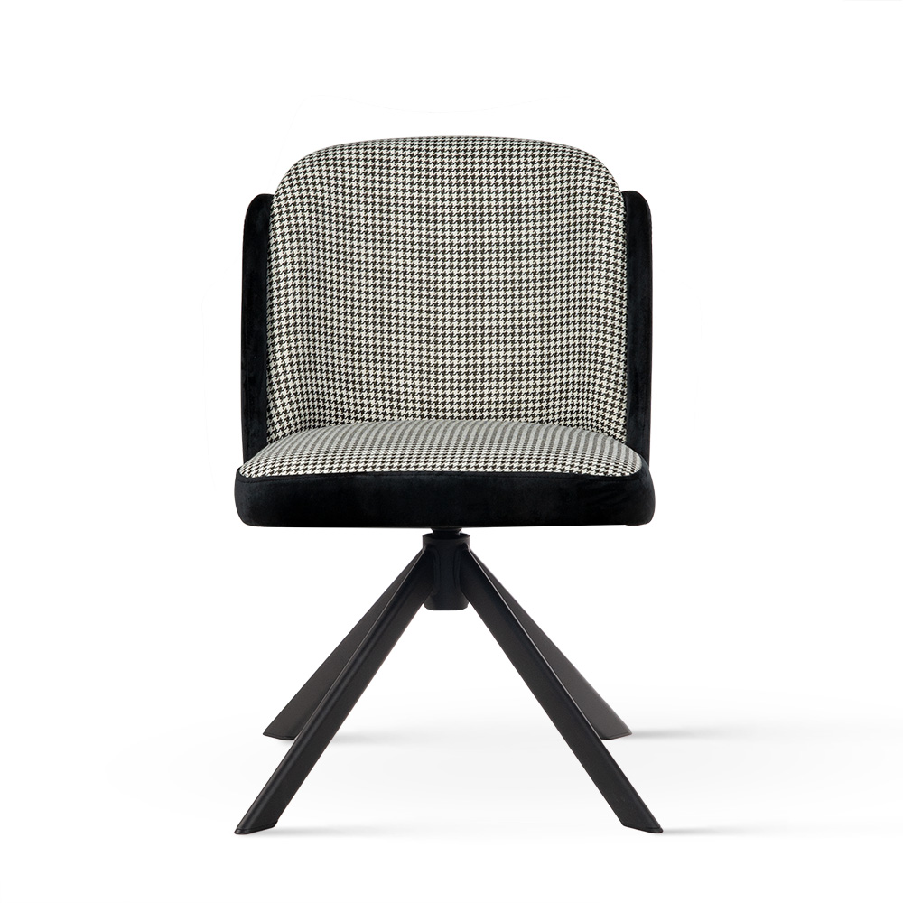 Krzesło tapicerowane BEETLE Twist na czarnych nogach obrót