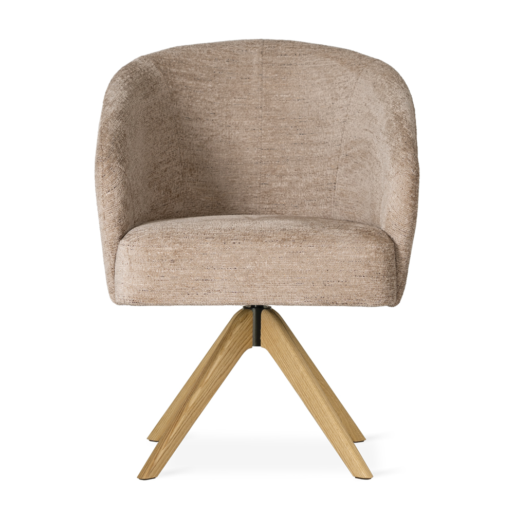 Wygodne krzesło na obrotowych nogach SENI Supreme Wood z pocketspring