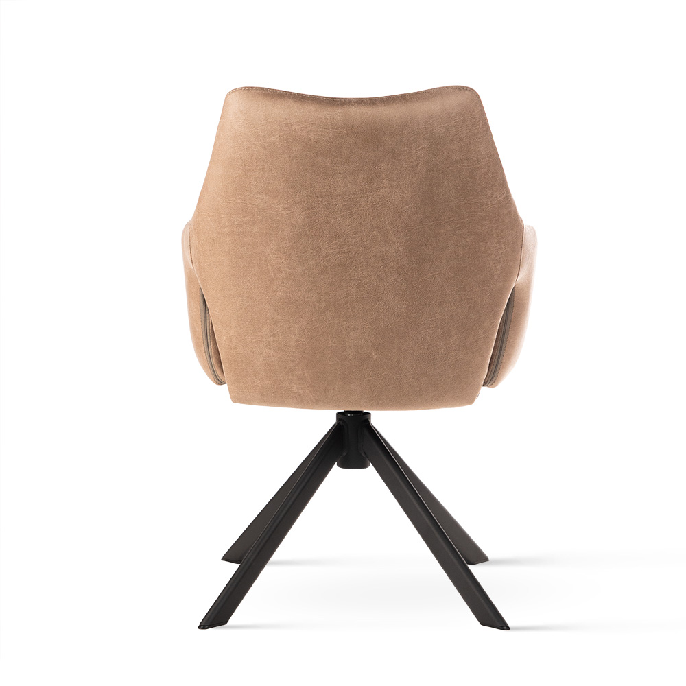 Nowoczesne krzesło obrotowe Vesper w kolorze cappucino skóra mielona