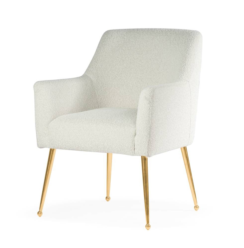 Eleganckie krzesło Amadeus Lidar fotelowe na złotych nogach