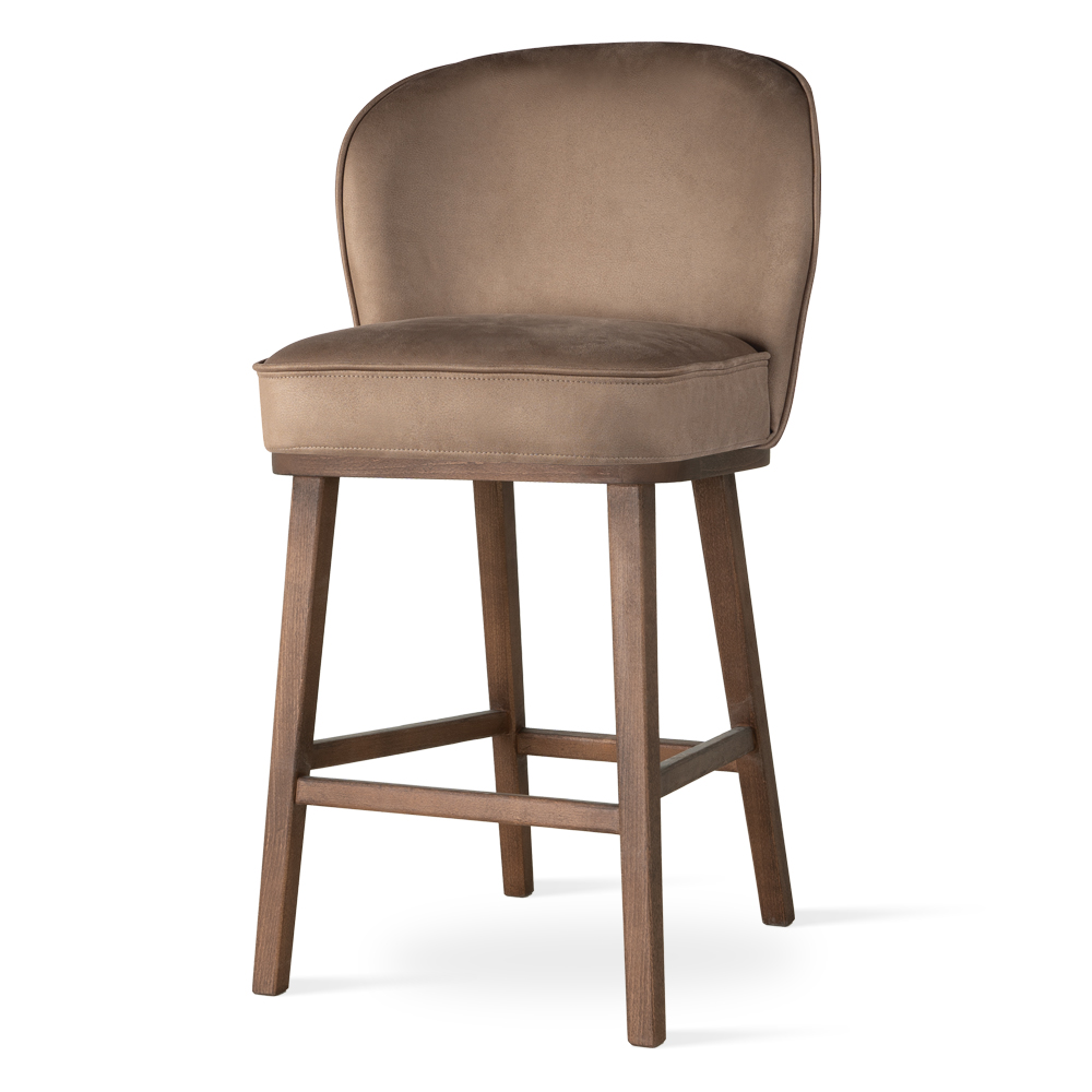 Nowoczesny hoker barowy na drewnianej nodze AINE Supreme Wood L