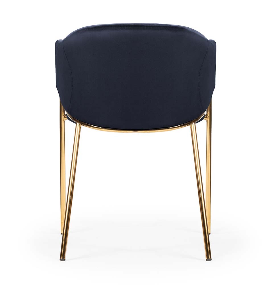 Krzesło  Antala na złotych nogach granatowe