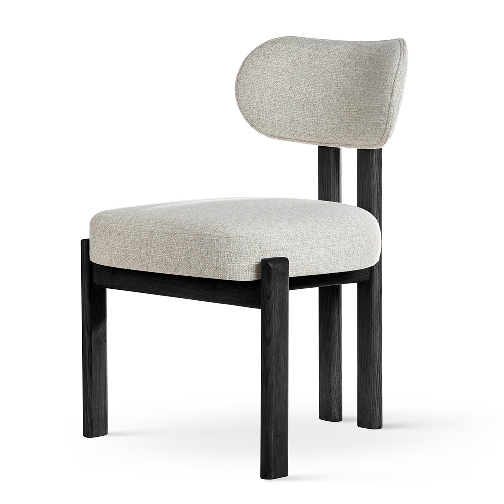 Nowoczesne krzesło z drewnianymi nogami ISOLA z personalizacją