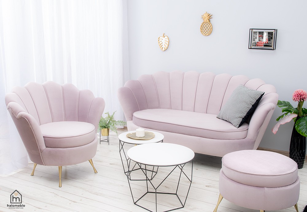 Podnóżek do fotela Muszelka glamour różne kolory