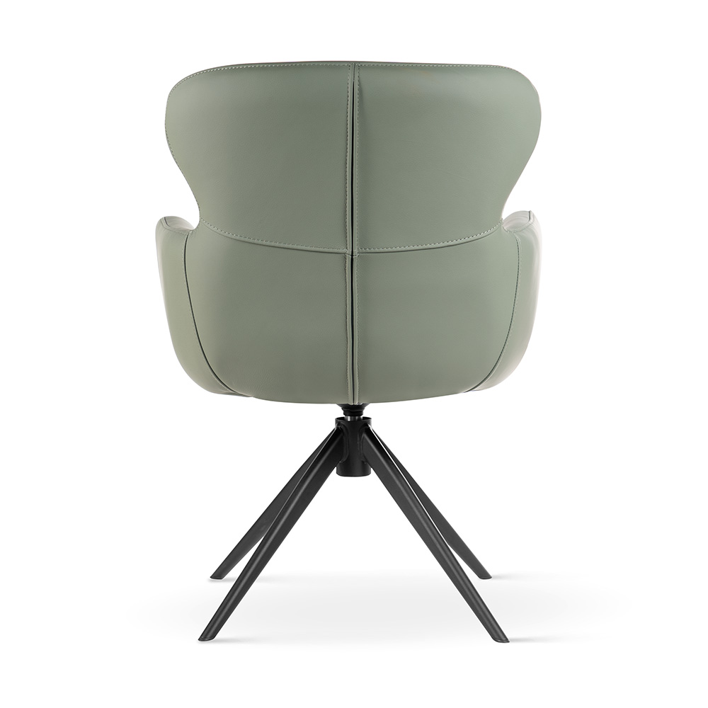 Krzesło obrotowe skóra naturalna HEATHER jadeitowa zieleń/czarny