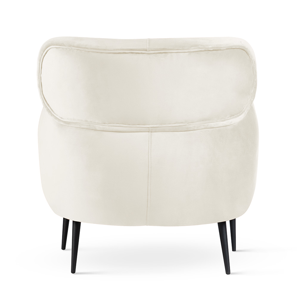 Skandynawski fotel wypoczynkowy BUENO w kremowym welurze