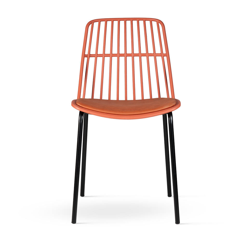 Wygodne krzesło z tworzywa sztucznego SYLVA pomarańczowe