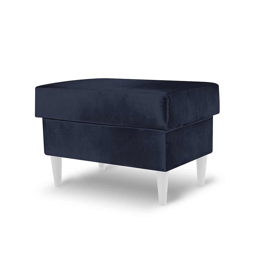 Fotel uszak Vako w zestawie z podnóżkiem granatowy