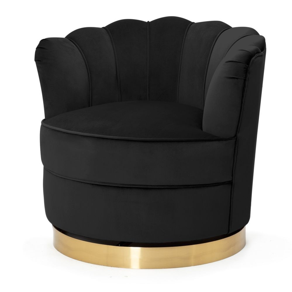 Fotel obrotowy Muszelka czarno-złoty SISI