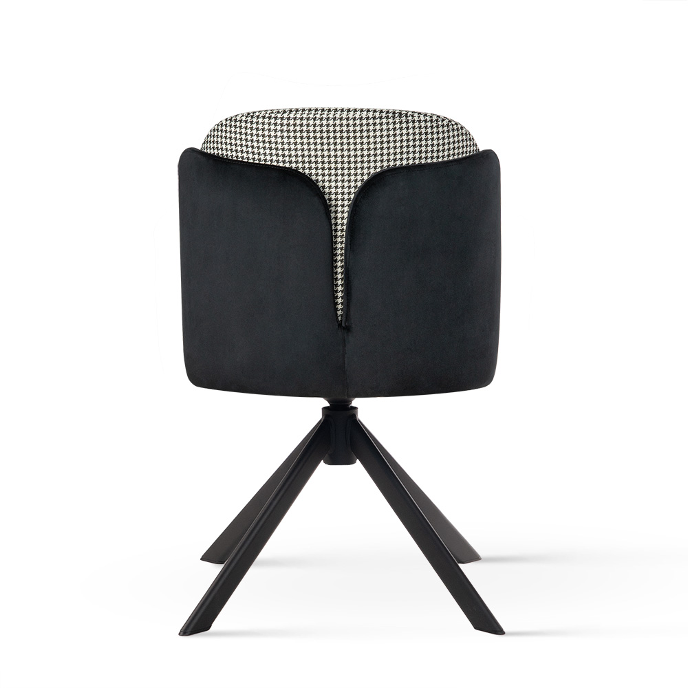 Krzesło tapicerowane BEETLE Twist na czarnych nogach obrót