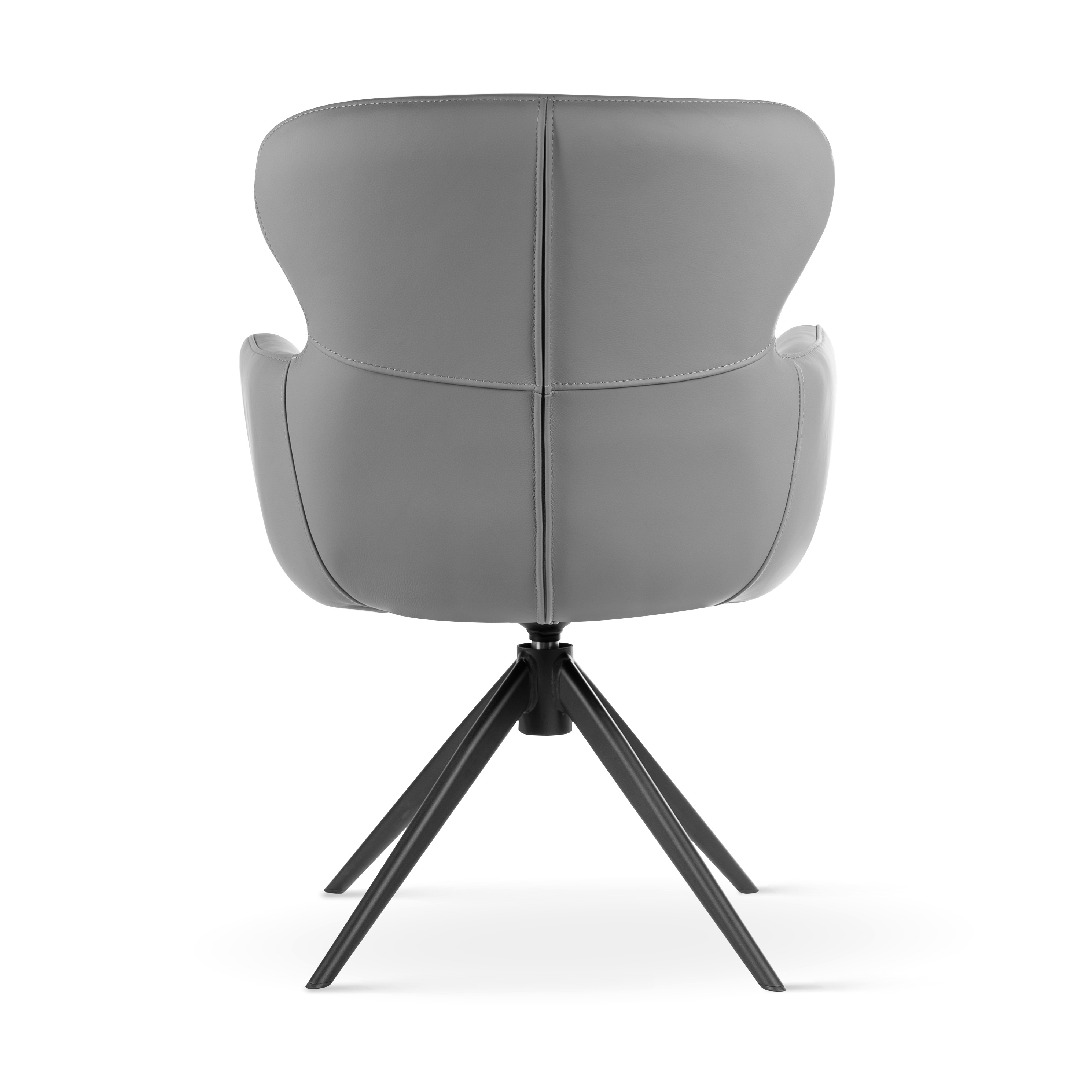 Krzesło obrotowe skóra naturalna HEATHER szary/czarny