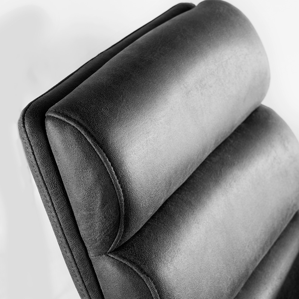 Krzesło obrotowe skóra mielona CIPHER antracytowe/ noga czarna