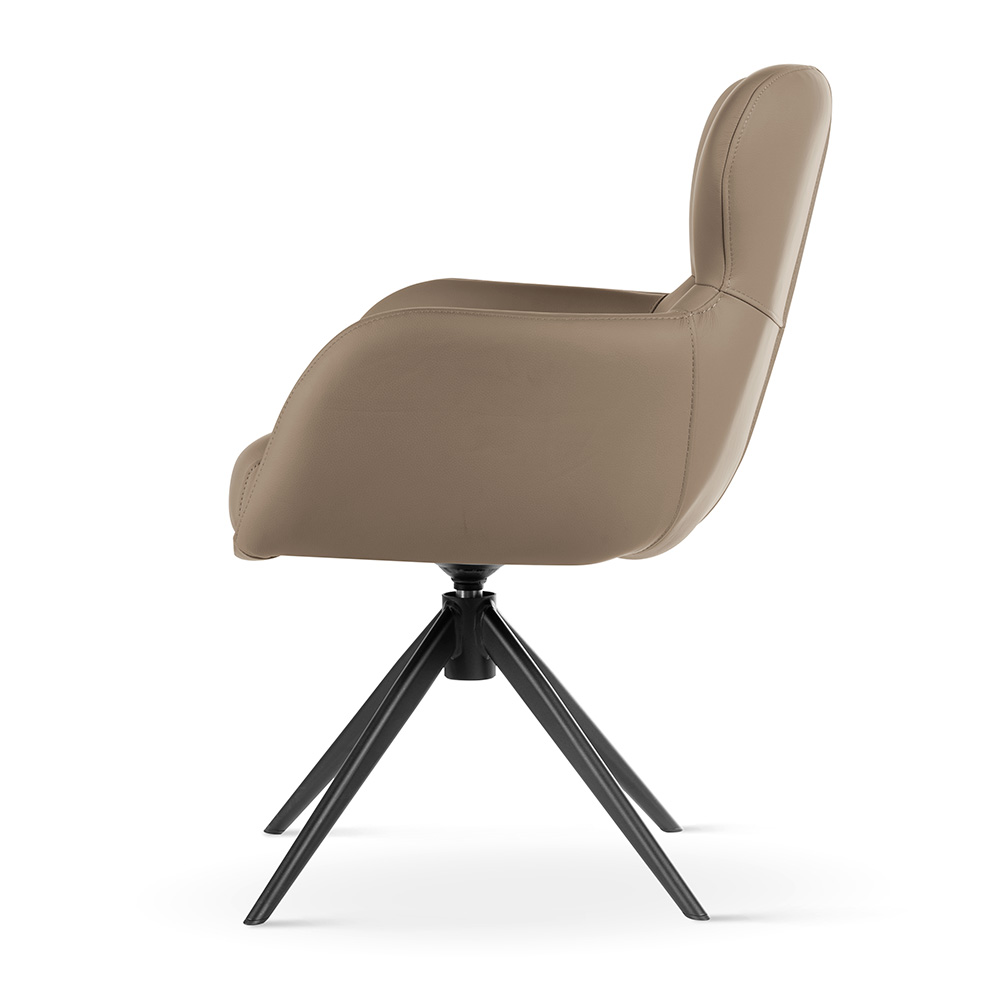 Krzesło obrotowe skóra naturalna HEATHER mokka/czarny