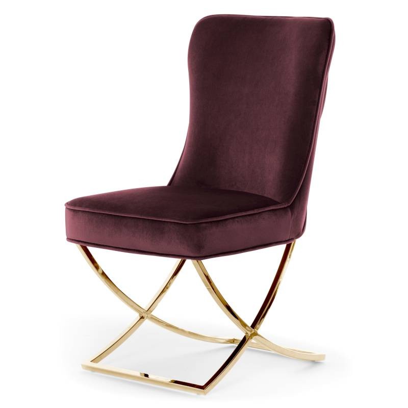 Krzesło SCARLETTE na złotej płozie