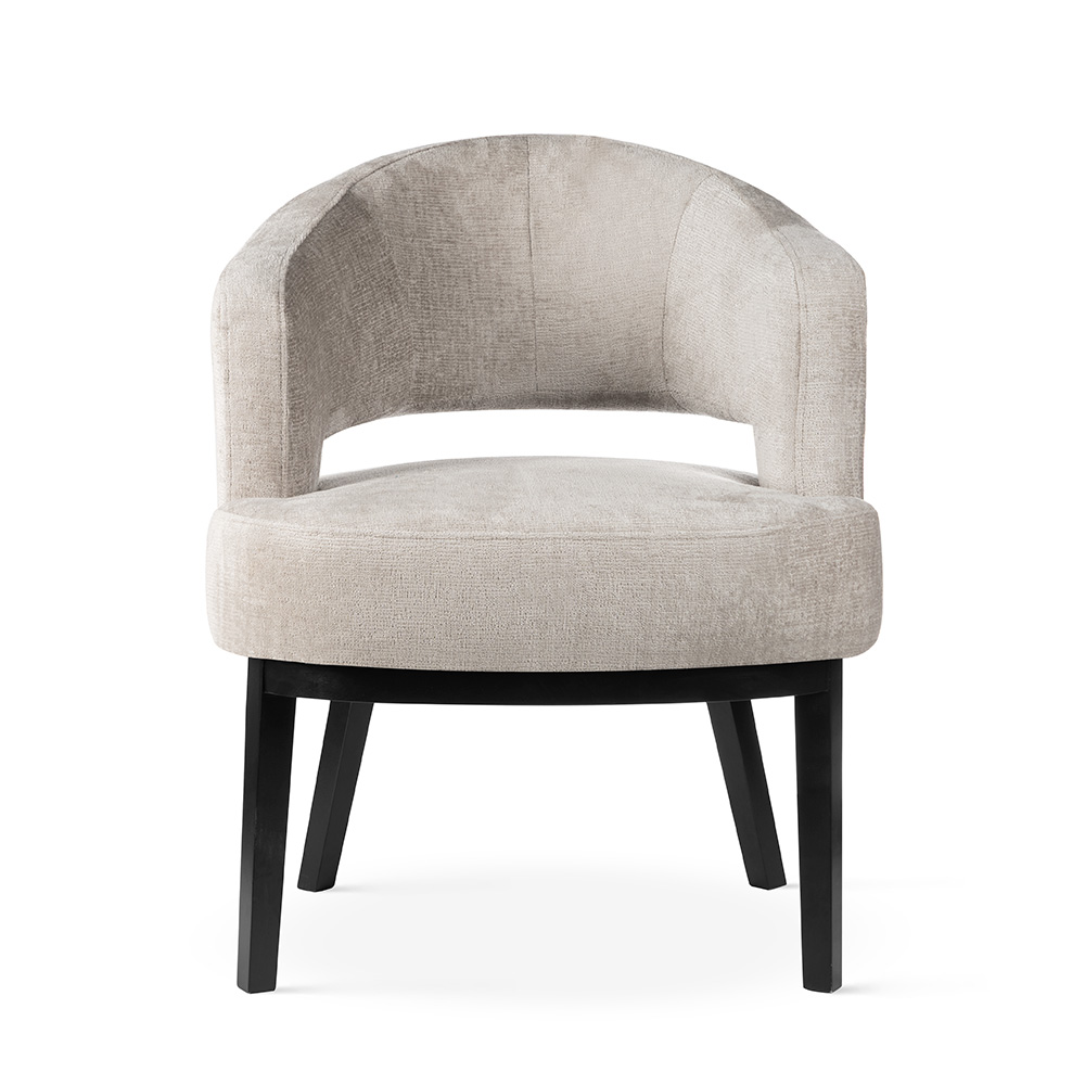 Nowoczesne krzesło na drewnianych nogach ALKMAAR z podłokietnikami