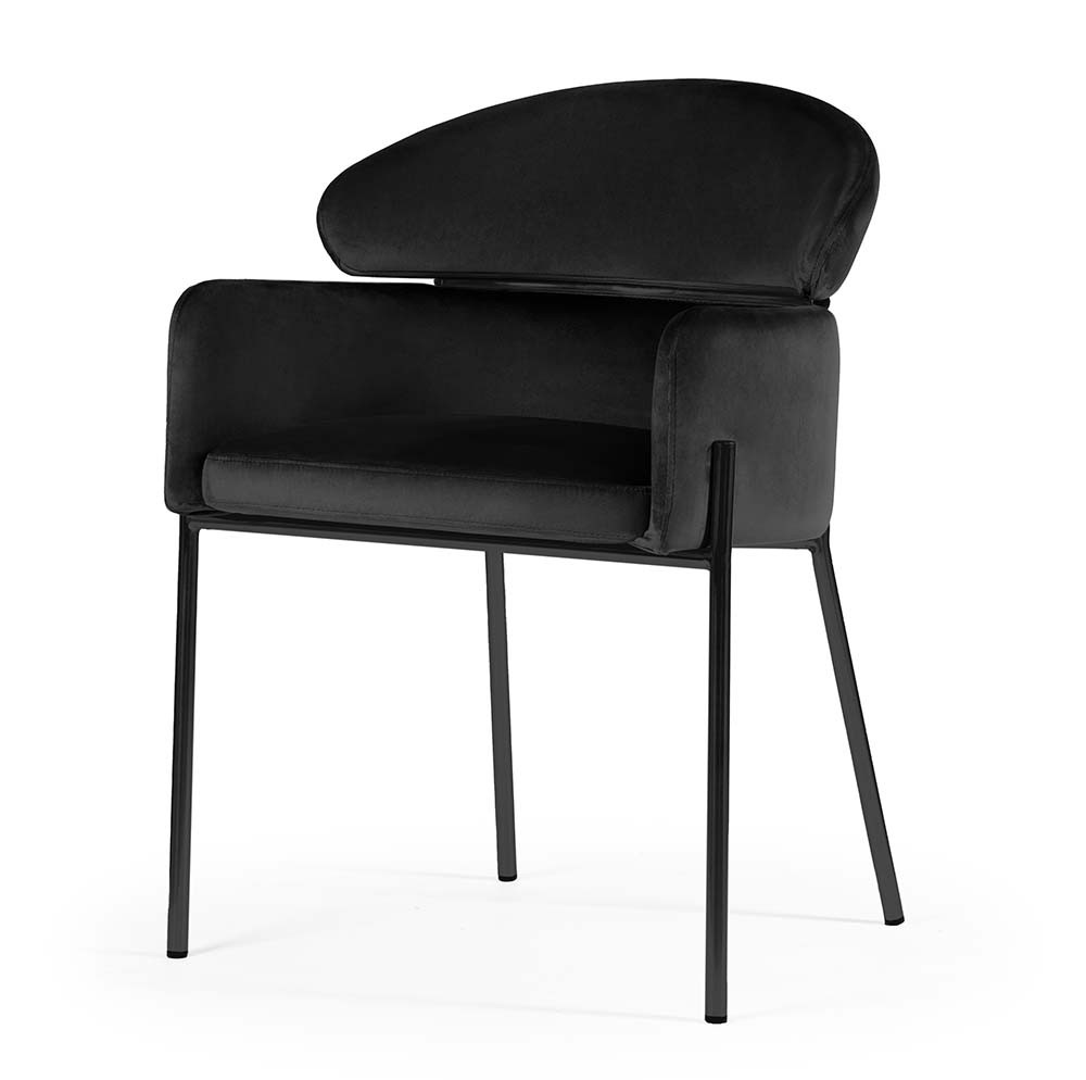 Stylowe krzesło Breda w kolorze czarnym na lekkich czarnych nogach