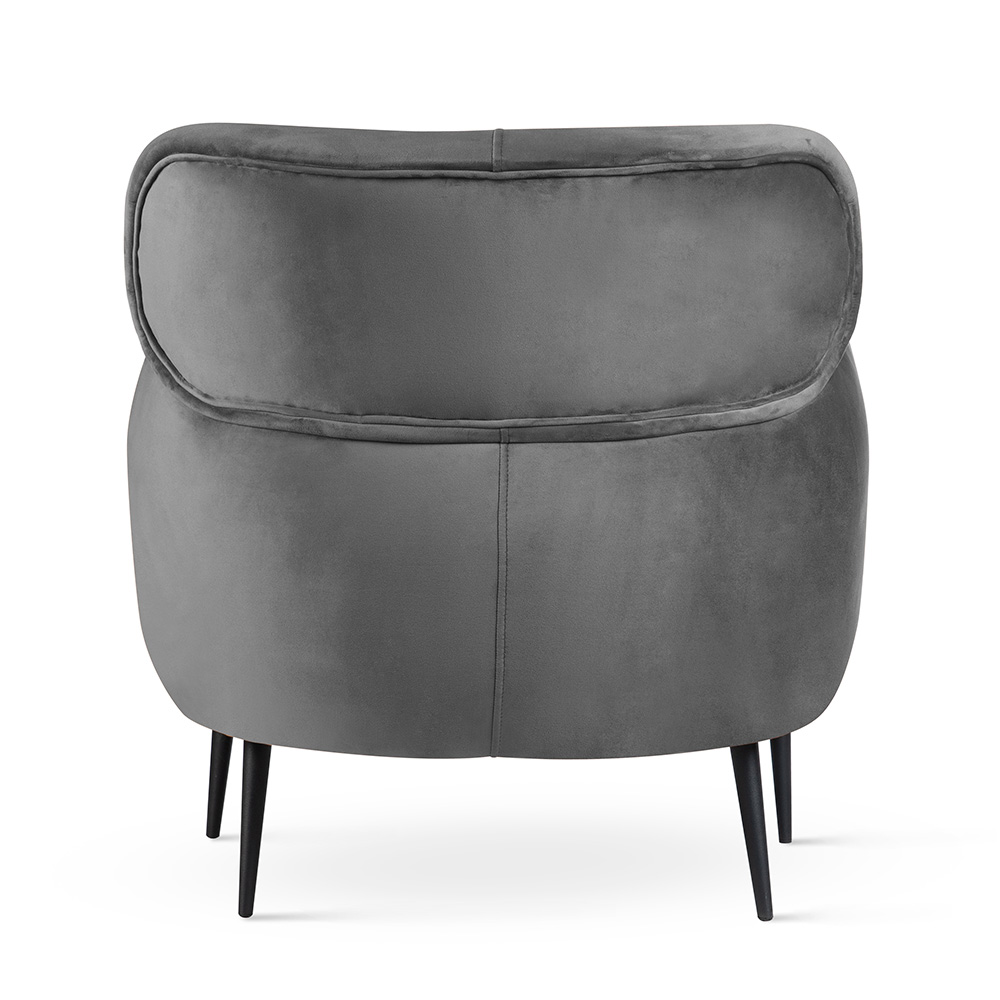 Fotel w nowoczesnym stylu do czytelni BUENO z grafitowego weluru