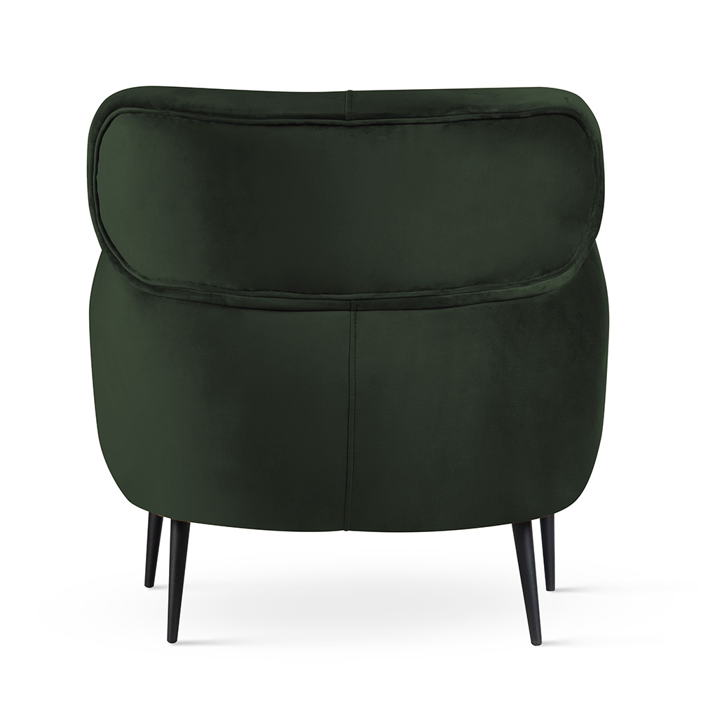 Wygodny fotel z poduchą BUENO do salonu w butelkowo zielnym welurze