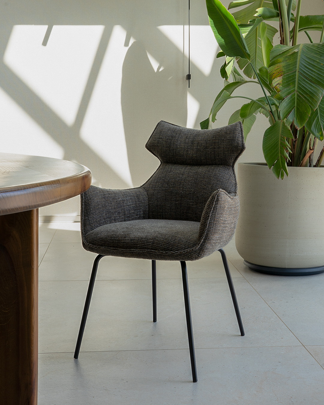 Krzesło BUTARO szaro-brązowy/ noga czarny