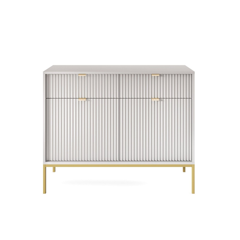 Komoda LAMELO LA02 w kolorze szarym na złotych nogach