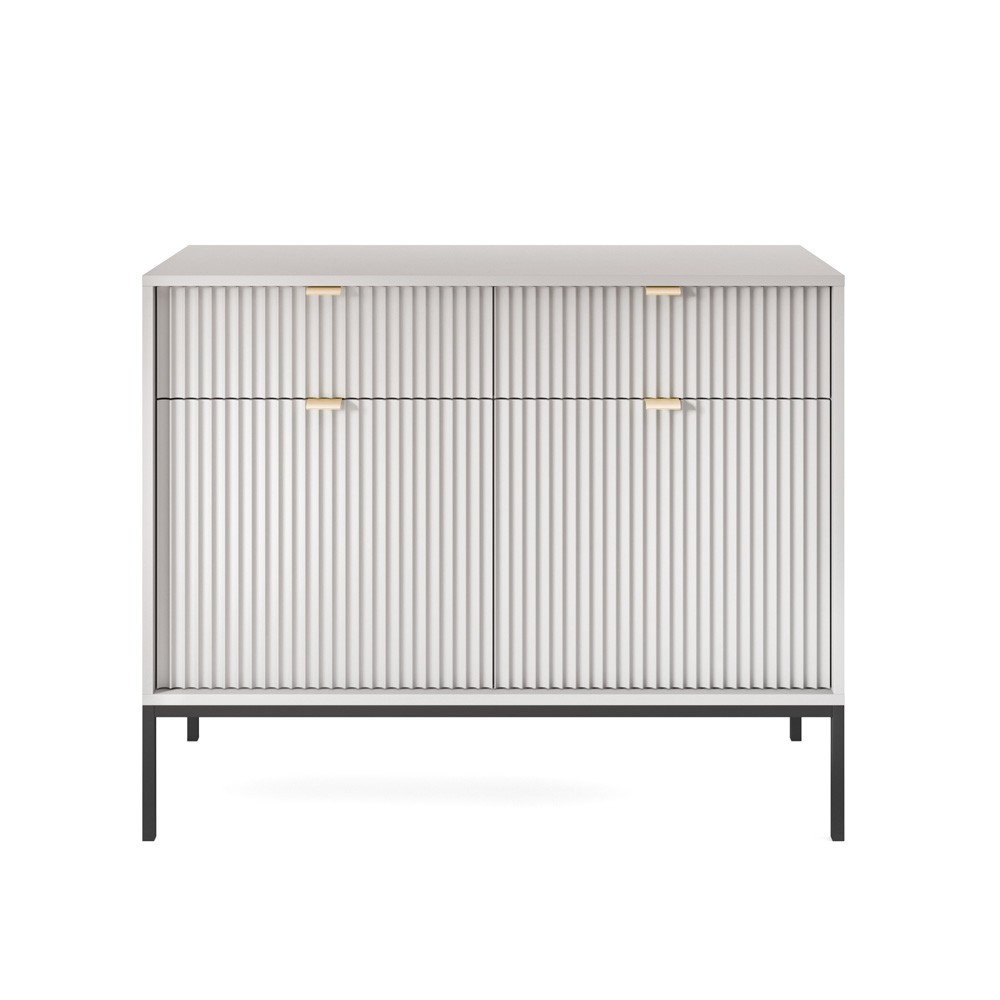 Komoda LAMELO LA02 w kolorze szarym na czarnych nogach