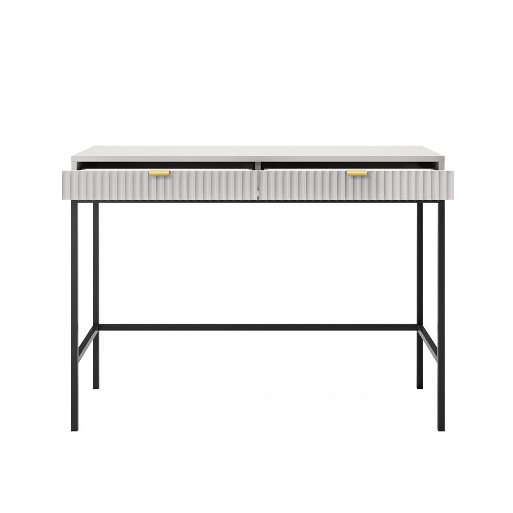 Biurko LAMELO LA07 w kolorze szarym na czarnych nogach