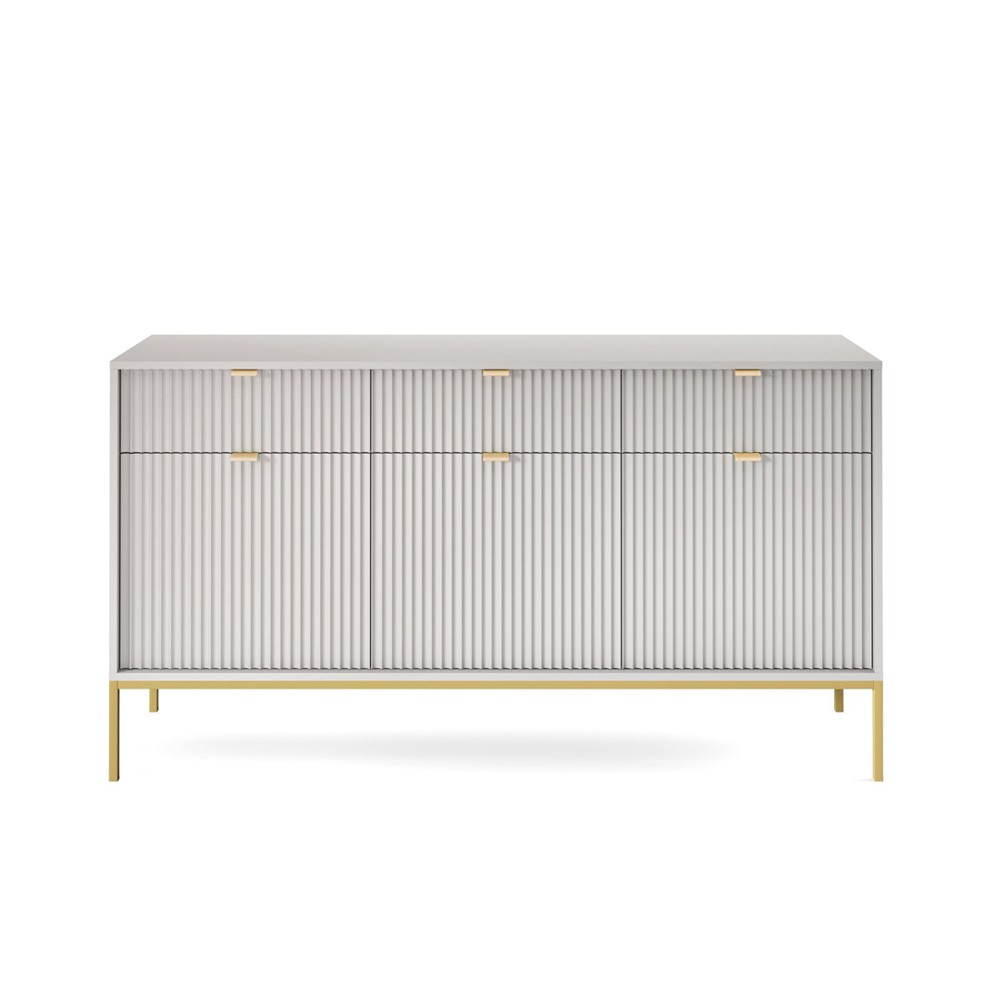 Komoda LAMELO LA04 w kolorze szarym na złotych nogach