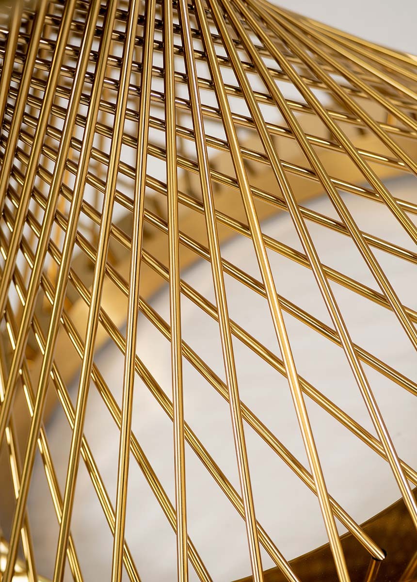 Stół okrągły z czarnym marmurowym blatem AMOR ROMANCE złota podstawa