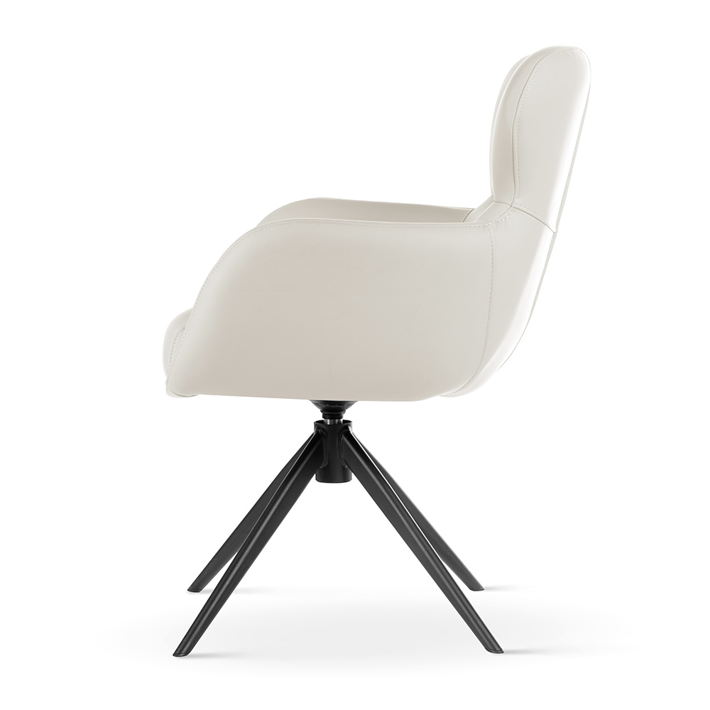 Krzesło obrotowe skóra naturalna HEATHER kremowy/czarny