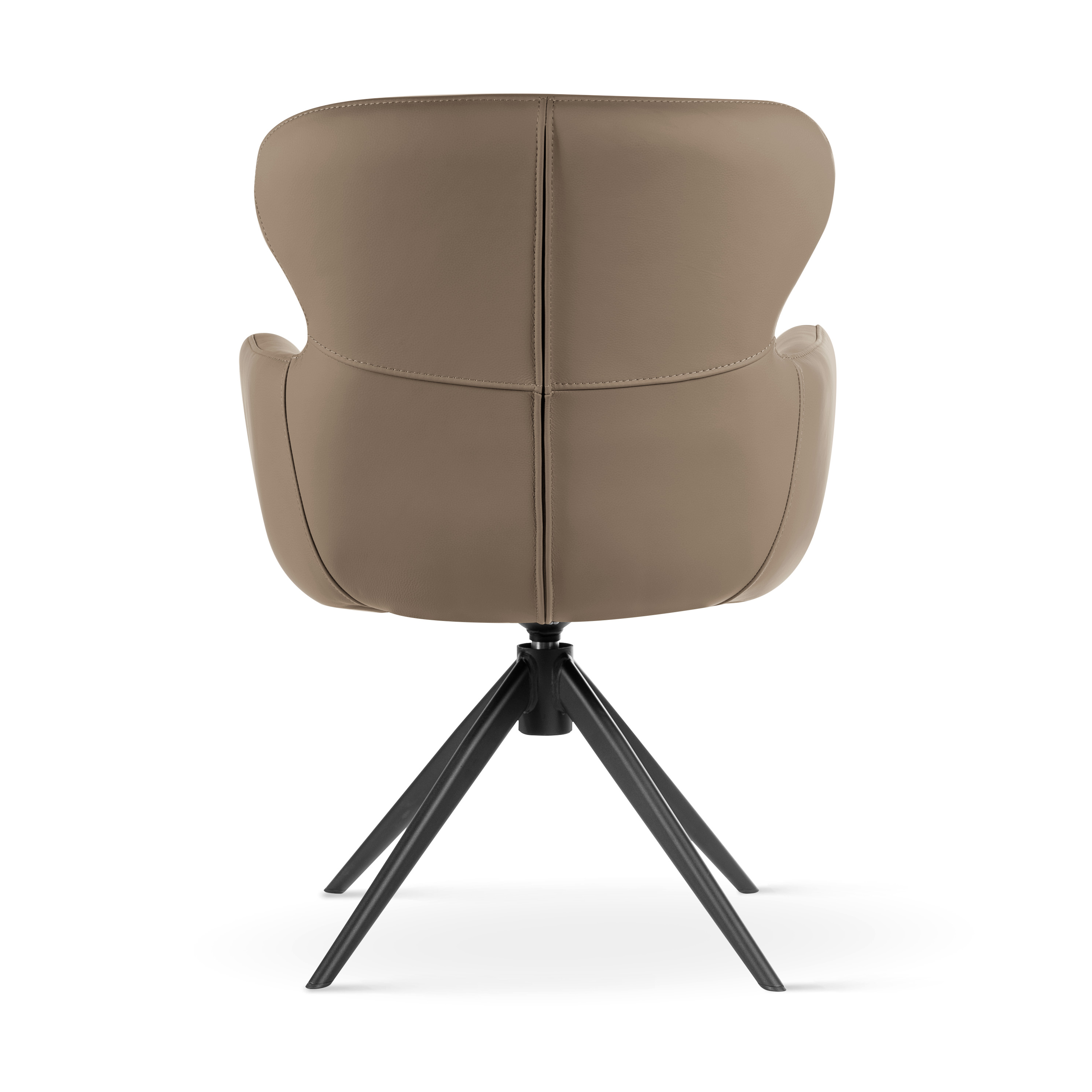 Krzesło obrotowe skóra naturalna HEATHER mokka/czarny