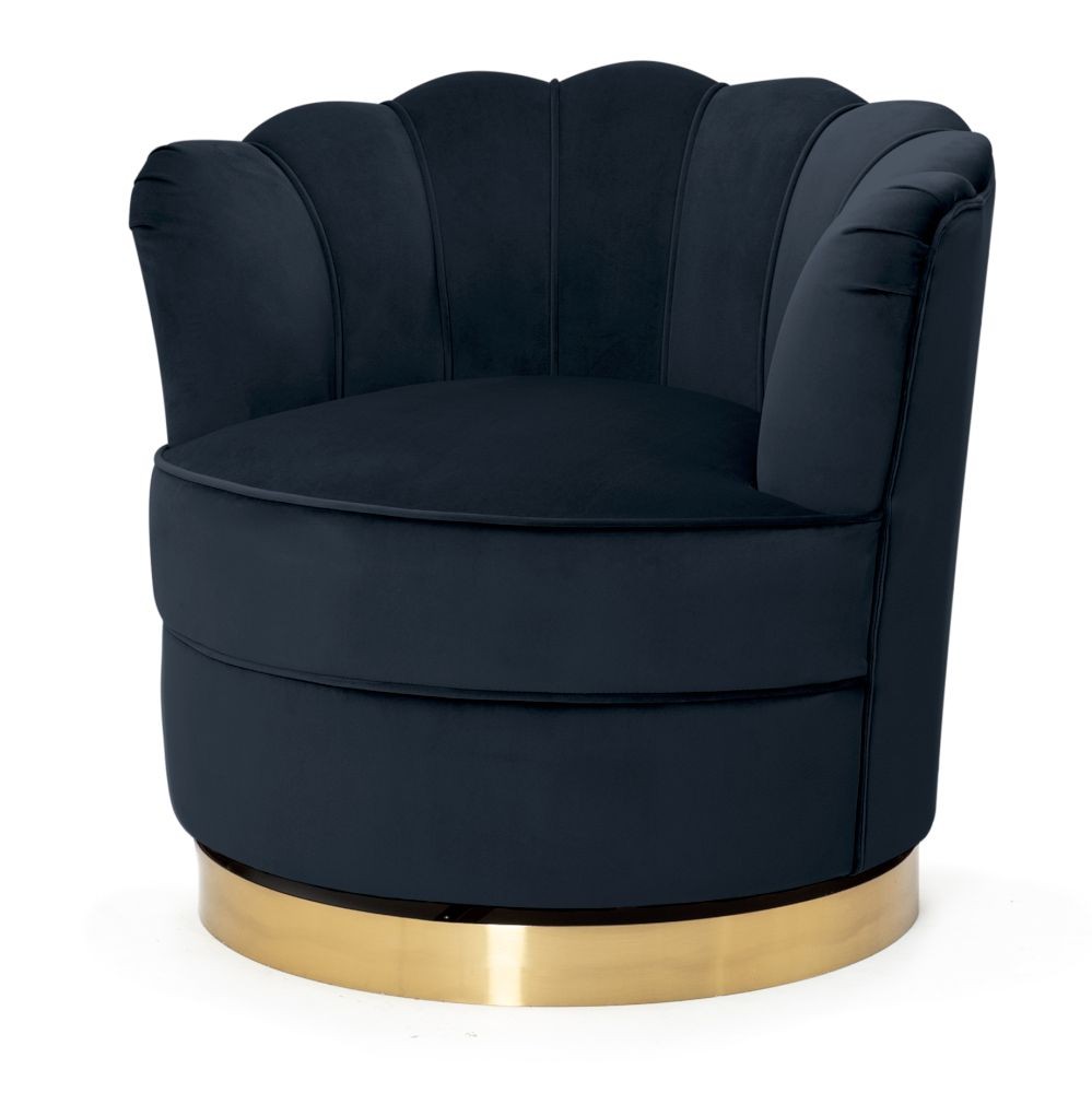 Fotel obrotowy SISI Muszelka granatowo/złoty