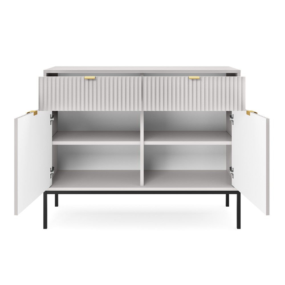 Komoda LAMELO LA02 w kolorze szarym na czarnych nogach